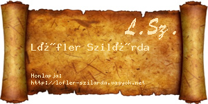 Löfler Szilárda névjegykártya