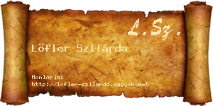 Löfler Szilárda névjegykártya